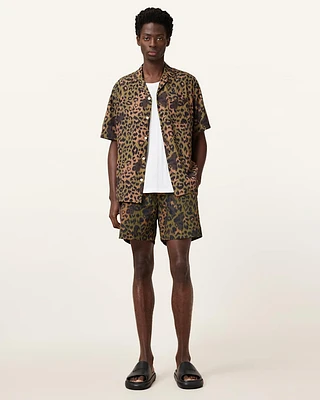 Styx Leopard Print Swim Shorts