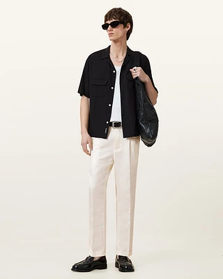 Cross Tallis Linen Blend Slim Trousers