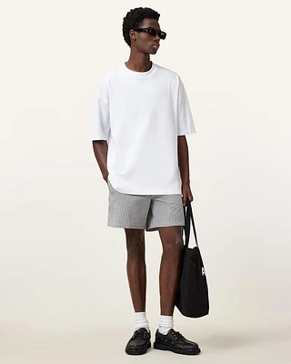Warden Striped Seersucker Swim Shorts