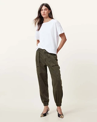 Mila Tapered Denim Cargo Trousers