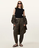 Val High-Rise Cargo Linen Blend Trousers