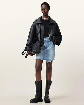 Aki Crossover Denim Skirt