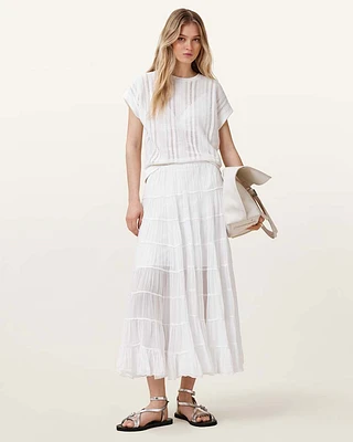 Eva Tiered Midi Skirt
