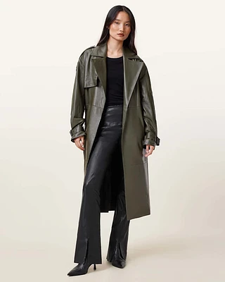 Cora High-Rise Leather Flared Leggings