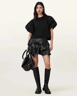 Hitch Leather Mini Skirt