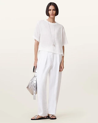 Becca Linen Barrel Leg Trousers