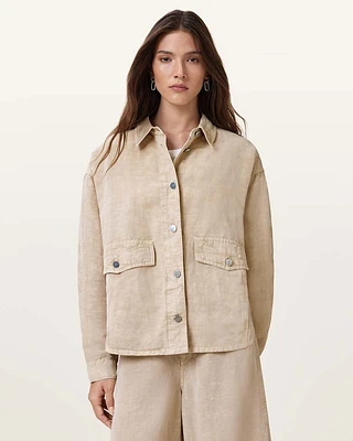 Hettie Oversized Linen Blend Shacket
