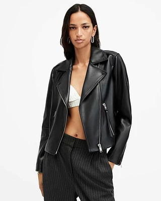 Dalby Slim Fit Faux Biker Jacket