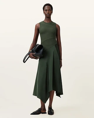 Pia Asymmetric Satin Dress