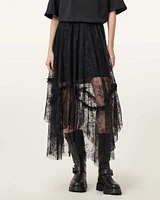 Josie Tiered Lace Midi Skirt