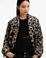 Mabel Leopard Print Oversized Coat