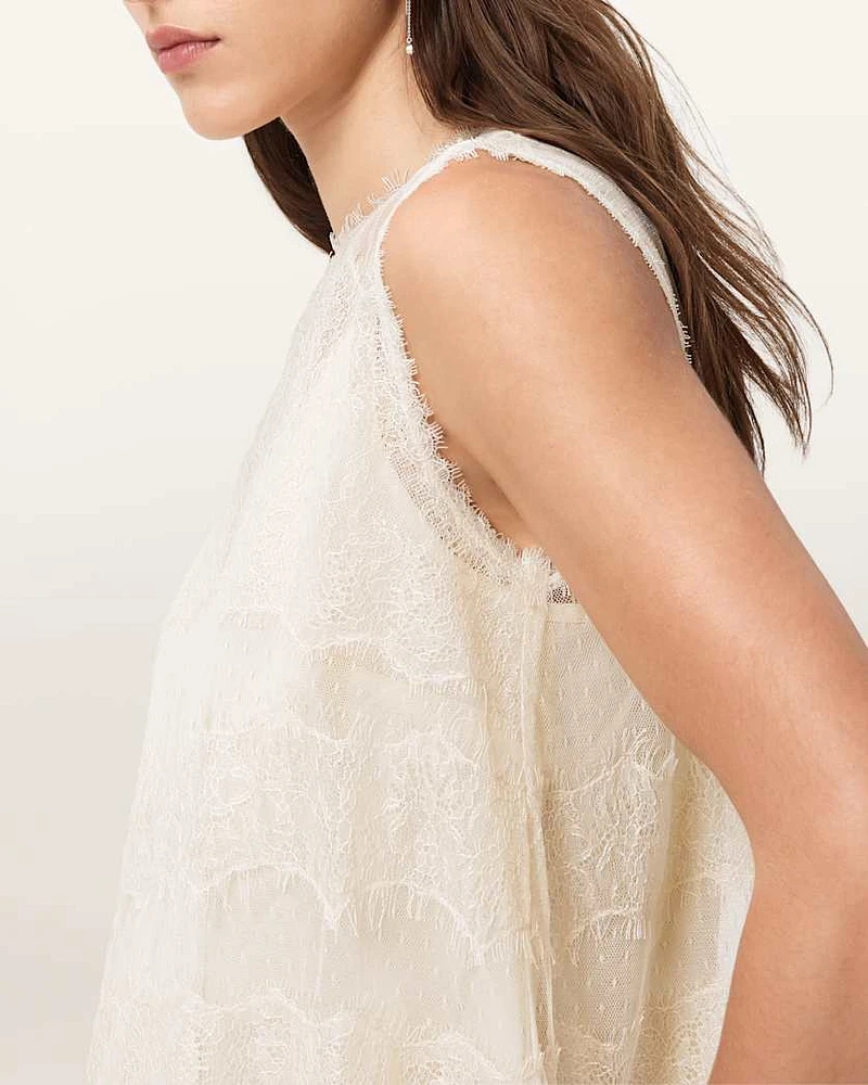 Clara Lace Trim Sleeveless Top