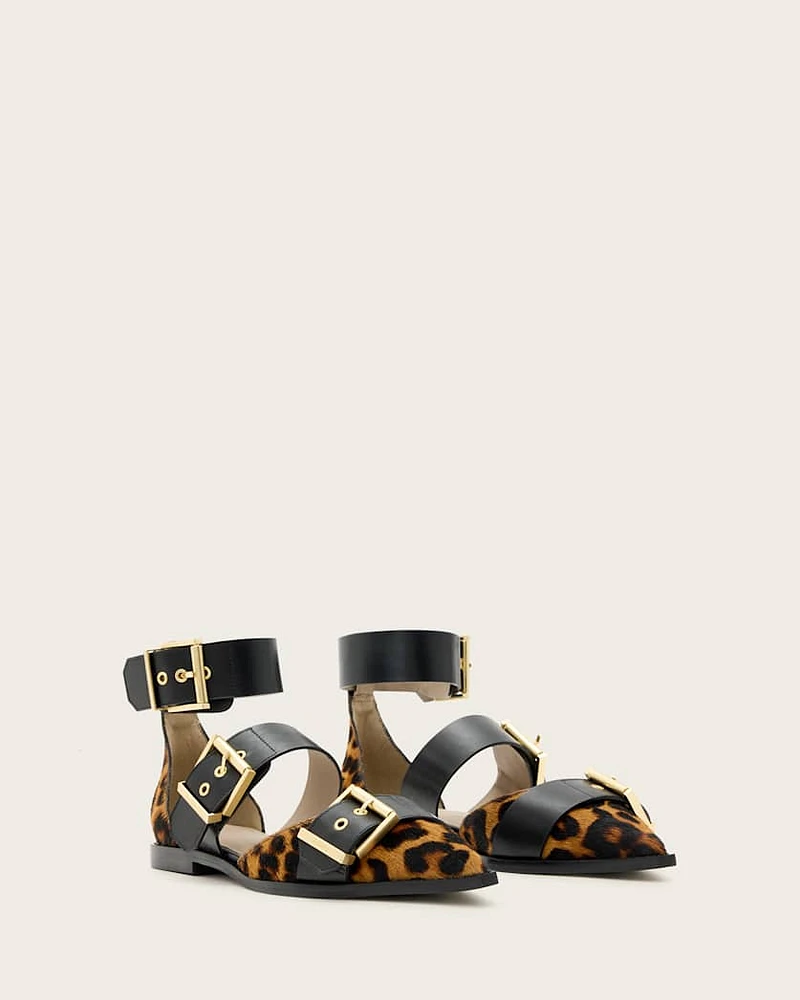 Sutton Leopard Print Pointed Toe Shoes