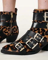 Jane Buckle Pointed Leather Boots