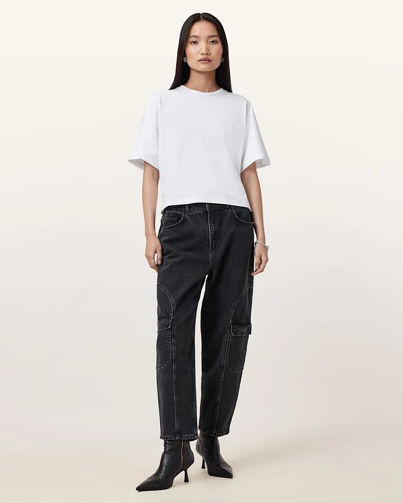 Daisy Mae Tapered Leg Cargo Denim Jeans
