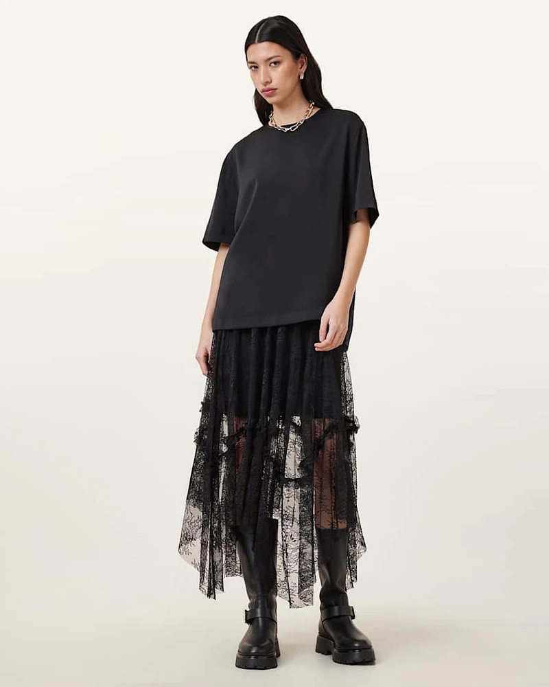 Josie Tiered Lace Midi Skirt
