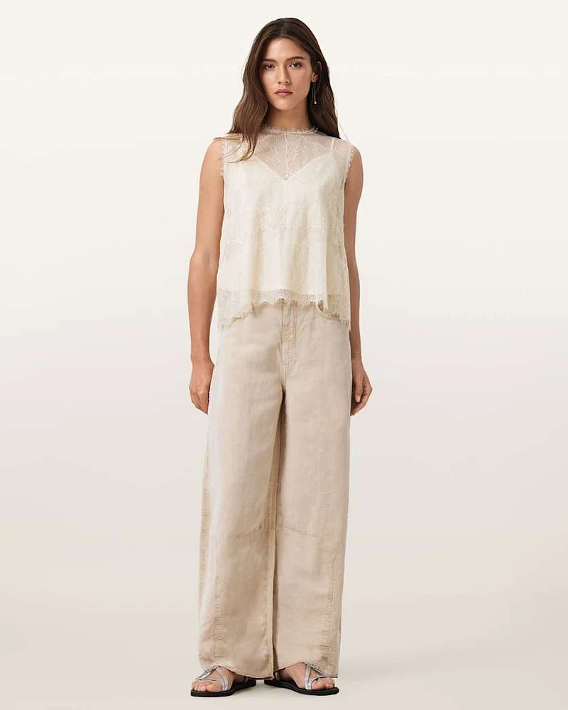 Clara Lace Trim Sleeveless Top