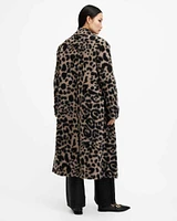 Mabel Leopard Print Oversized Coat