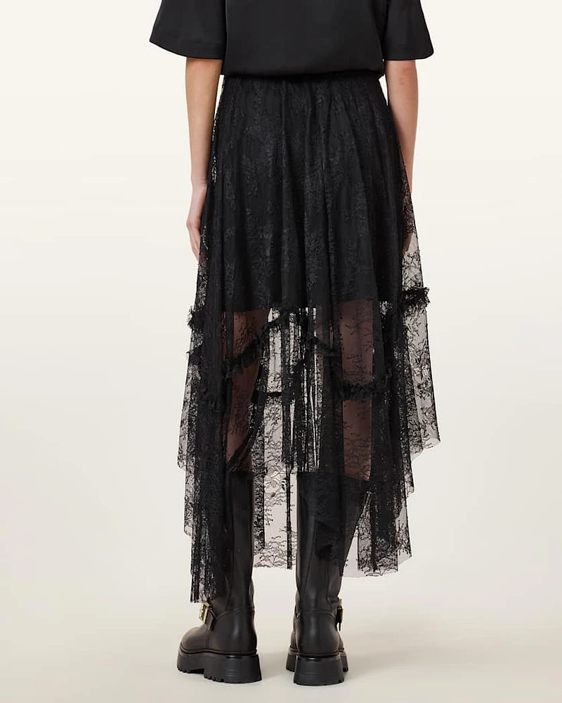 Josie Tiered Lace Midi Skirt