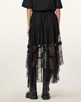 Josie Tiered Lace Midi Skirt