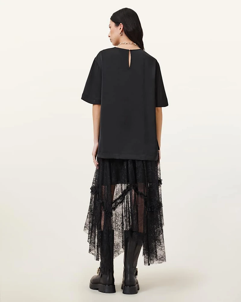 Josie Tiered Lace Midi Skirt