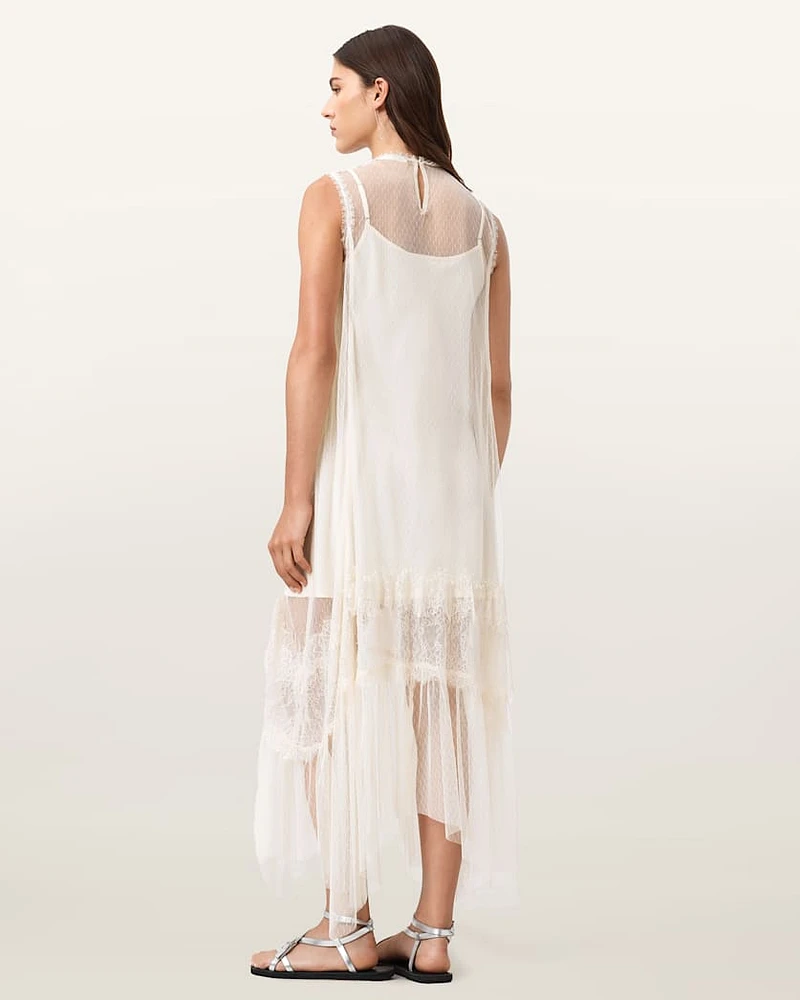 Clara Lace Trim Midi Dress