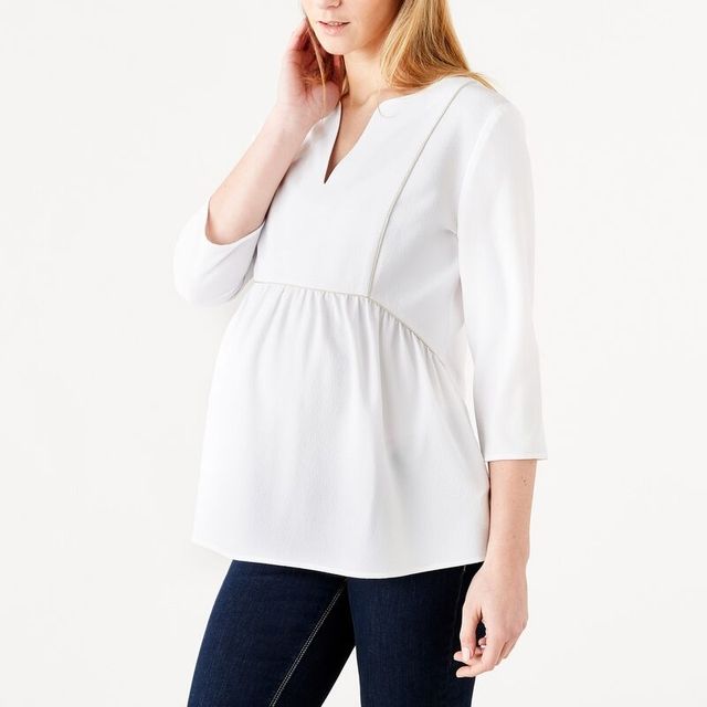 Blouse tunisienne de maternité Blanc