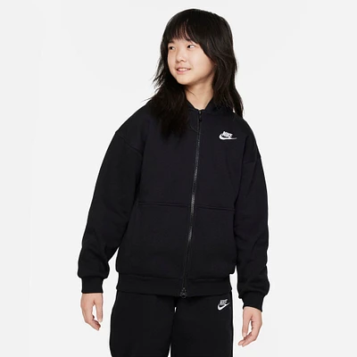 Kids' Nike Sportswear Club Fleece Oversized Full-Zip Hoodie