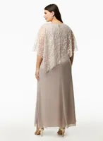 Floral Detail Asymmetric Poncho Dress