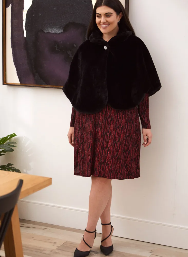 Short Faux Fur Cape