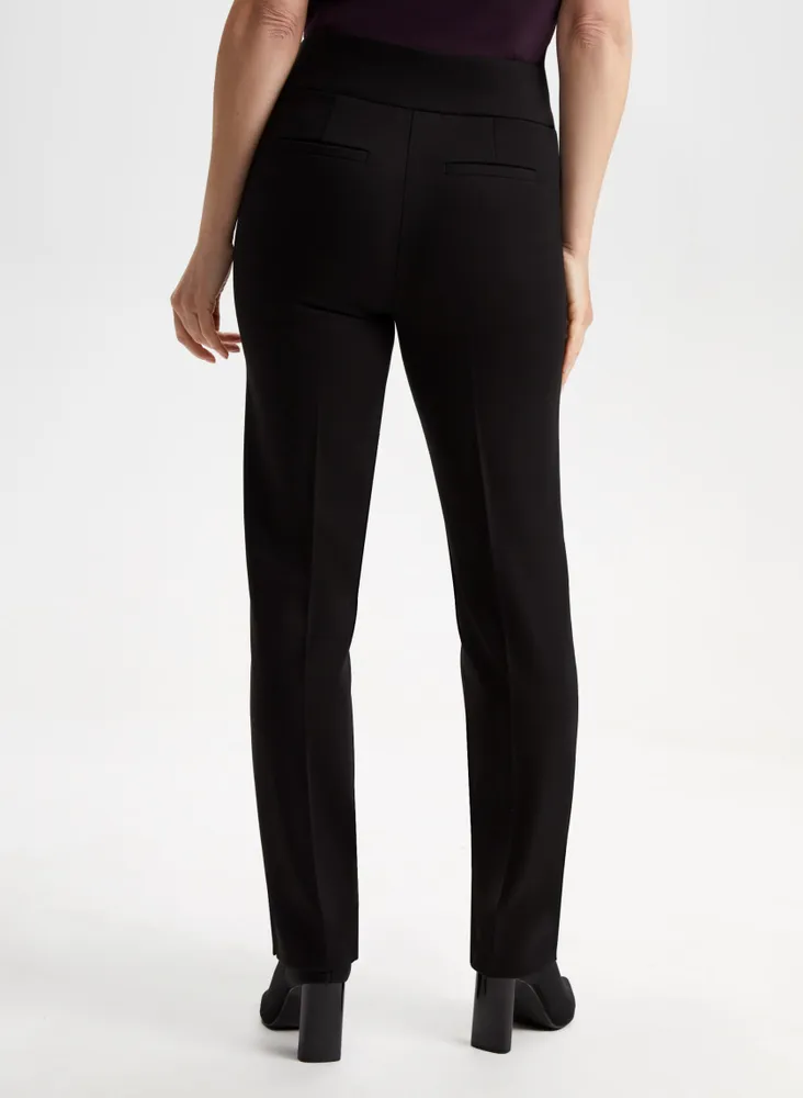 Pull-On Zipper Detail Pants