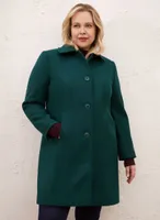 Stretch Wool Blend Coat