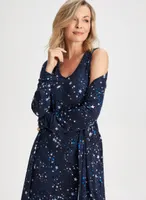 Star Print Sleepshirt & Robe Set