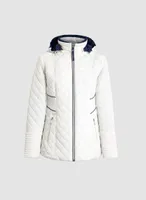 Quilted Contrast Detail Coat