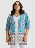 Paisley Print Open Front Tunic