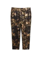 Metallic Pattern Pull-On Pants