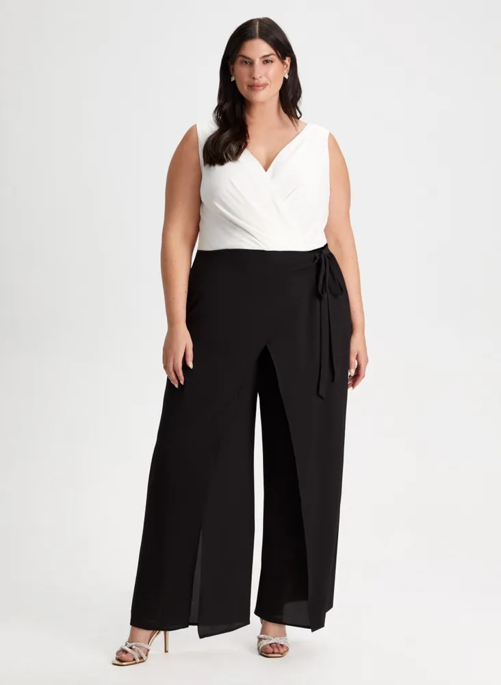 Crossover Colour Block Jumpsuit