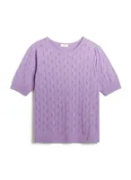 Short Sleeve Pointelle Sweater