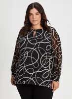 Puff Sleeve Dot Print Tunic