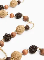 Wood & Raffia Bead Necklace