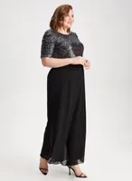 Chiffon Wide Leg Pull-On Pants