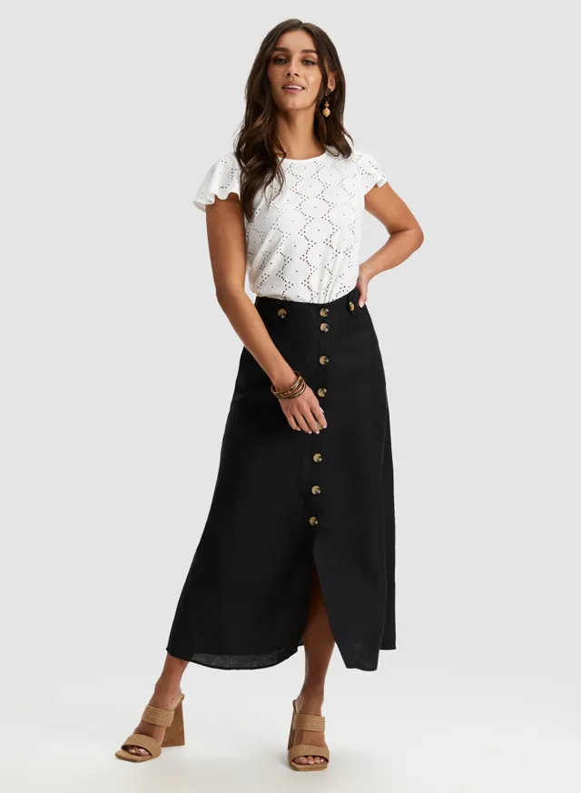 Laura Floral Eyelet Flutter Sleeve Top