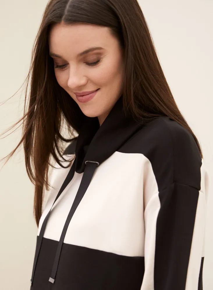 Colour Block Funnel Neck Top