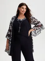 Paisley Print Jacket, Cami and Pants Set