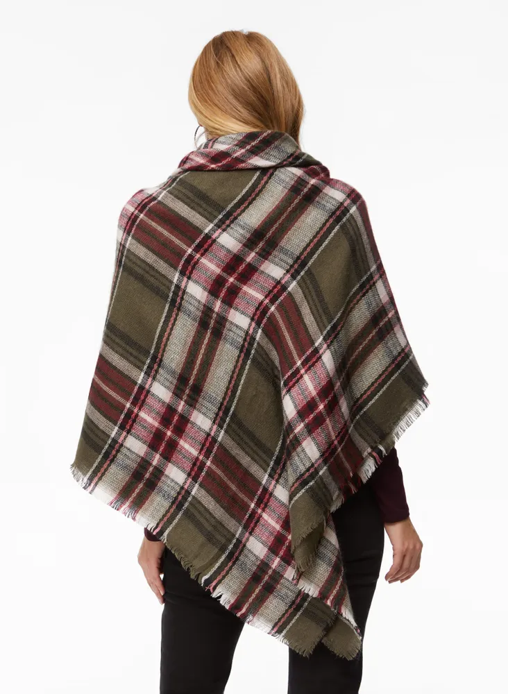 Tartan Print Poncho