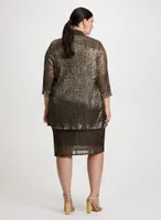 Metallic Dress & Jacket Set