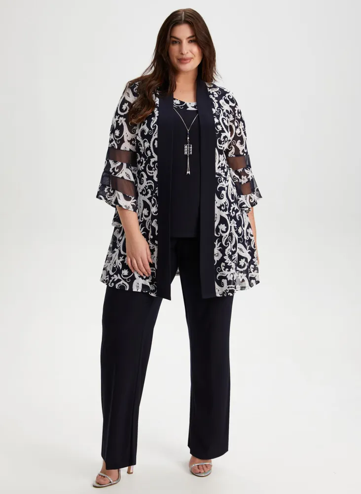 Paisley Print Jacket, Cami and Pants Set