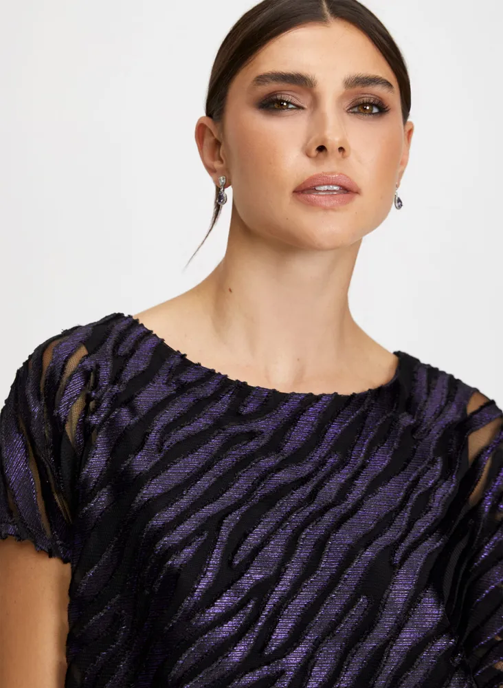 Double Layer Zebra Print Blouse