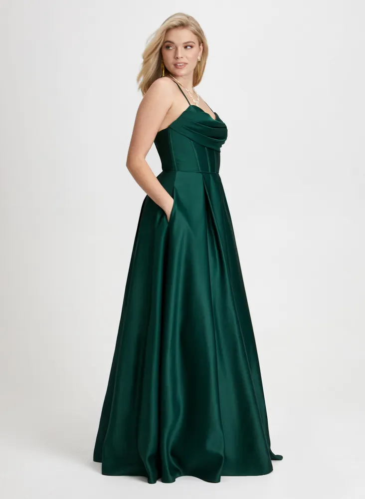 Corset-Style Satin Gown