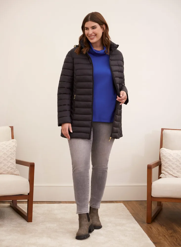 Packable Vegan Down Quilted Coat